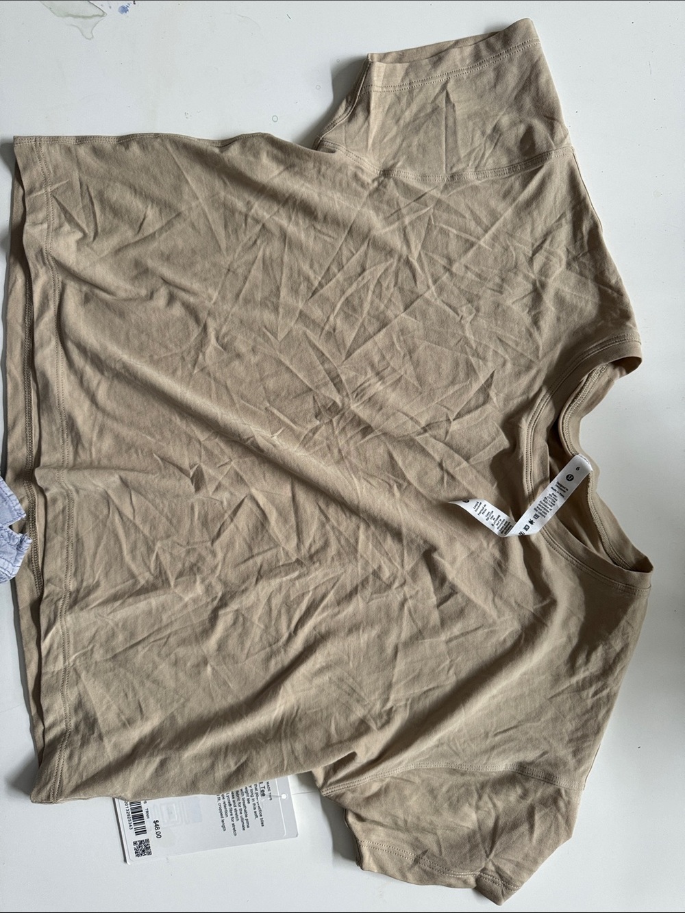lululemon athletica cropped crew tee - tan